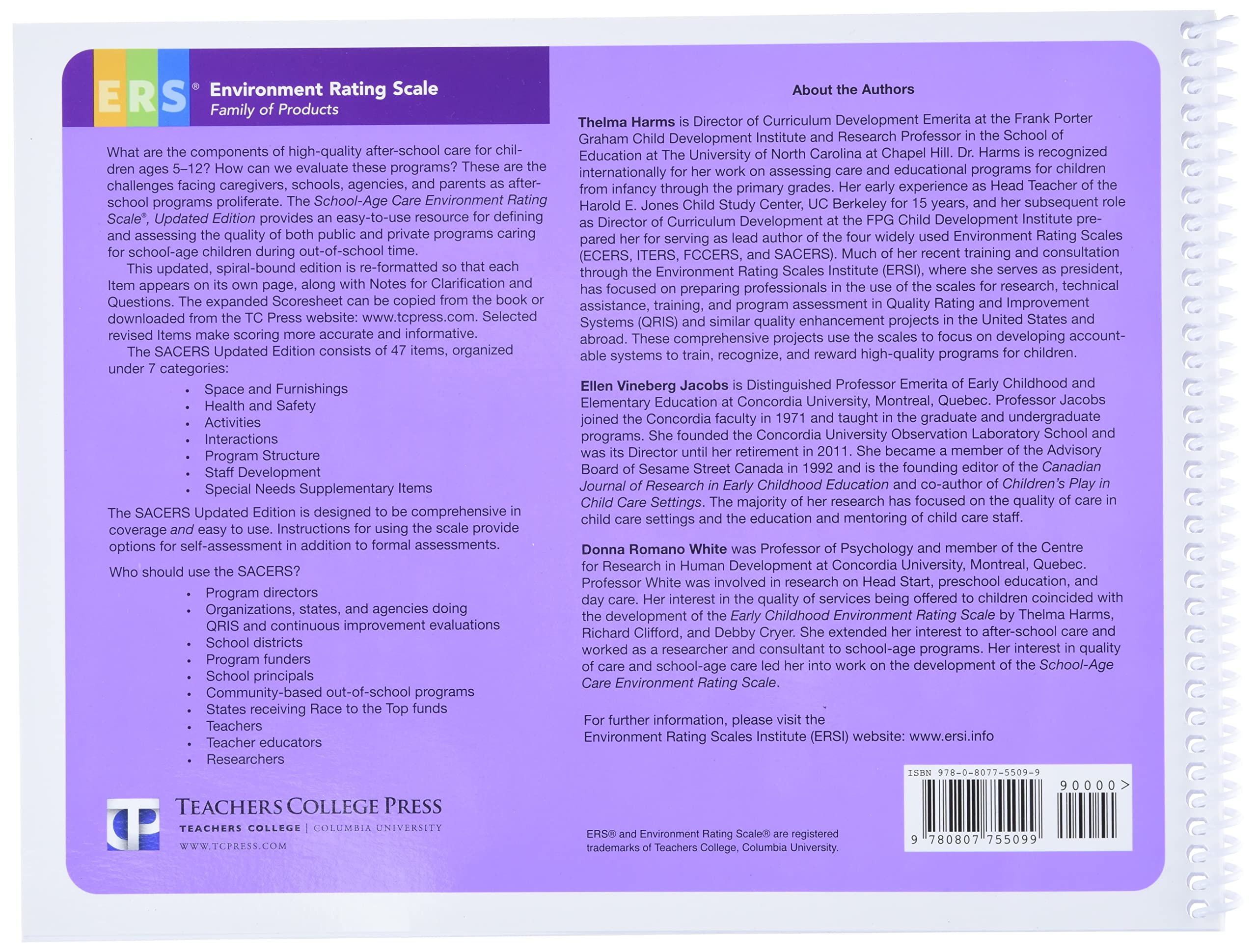 School Age Care Environment Rating Scale SACERS Updated Edition School Age Care Environment Rating Scale SACERS Updated Edition